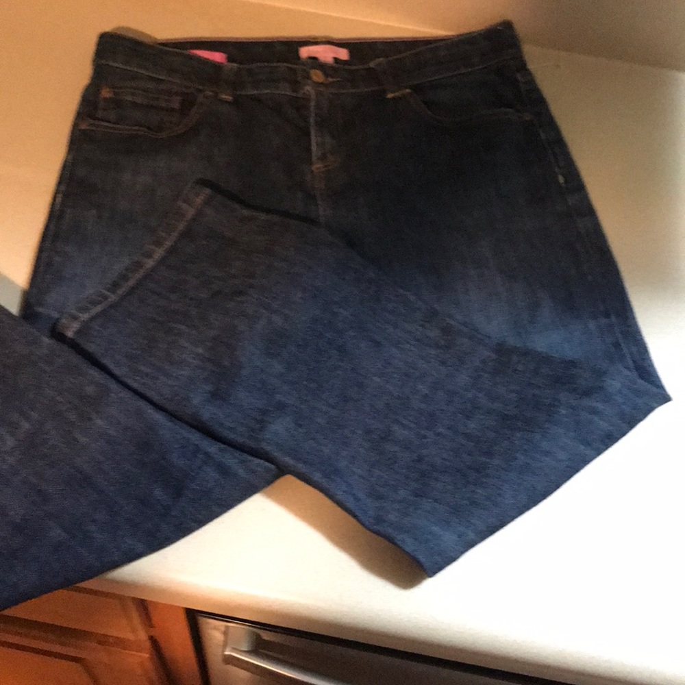 Lilly Pulitzer sz 8 LP logo cropped jeans